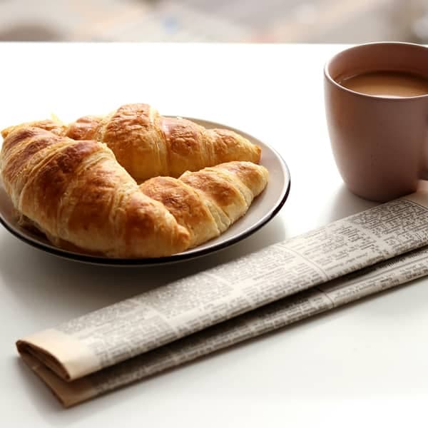 A tray of croissants